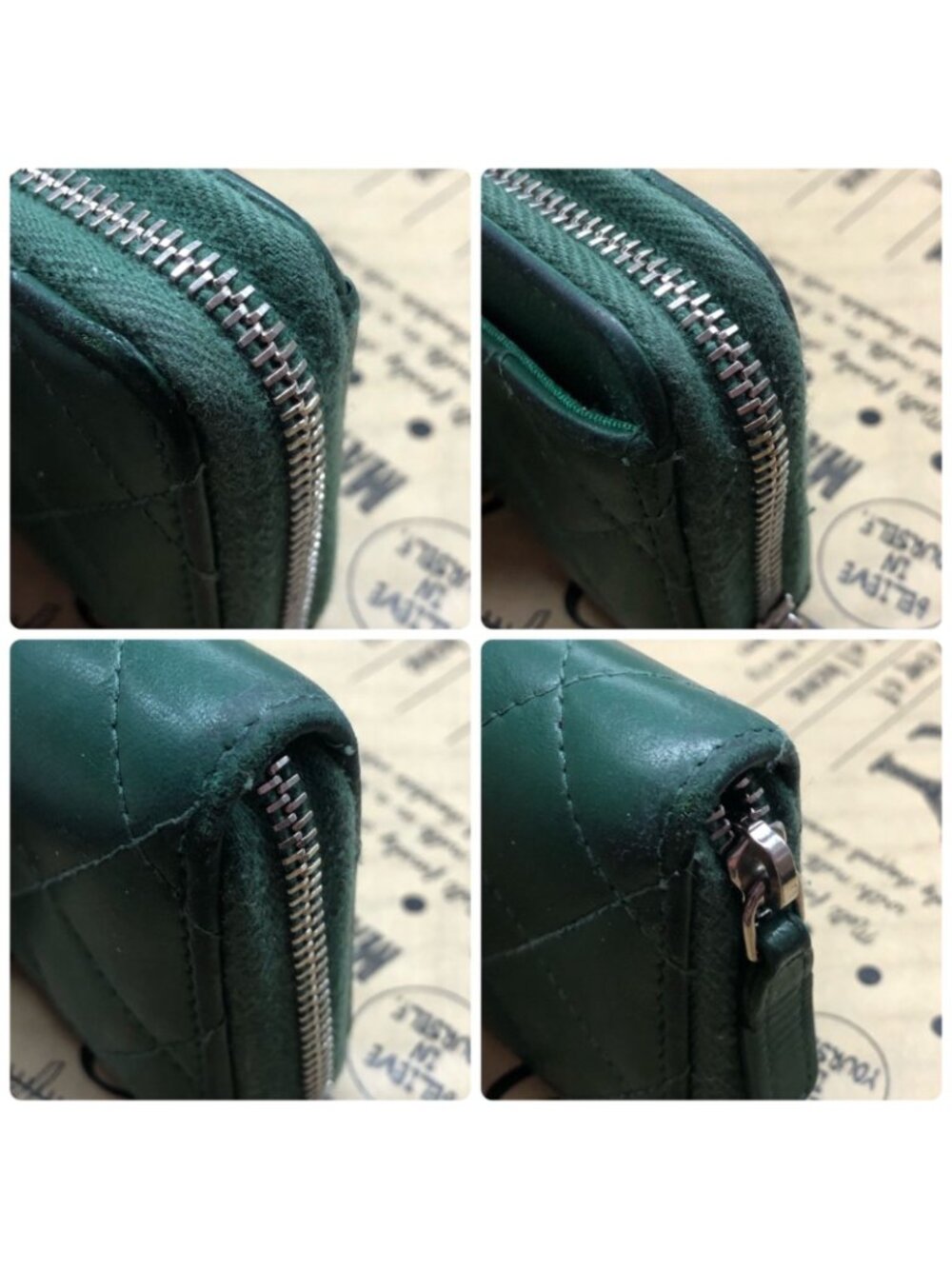 Chanel Coin Case CC Logo Quilted Green Card - Picture 4 of 9